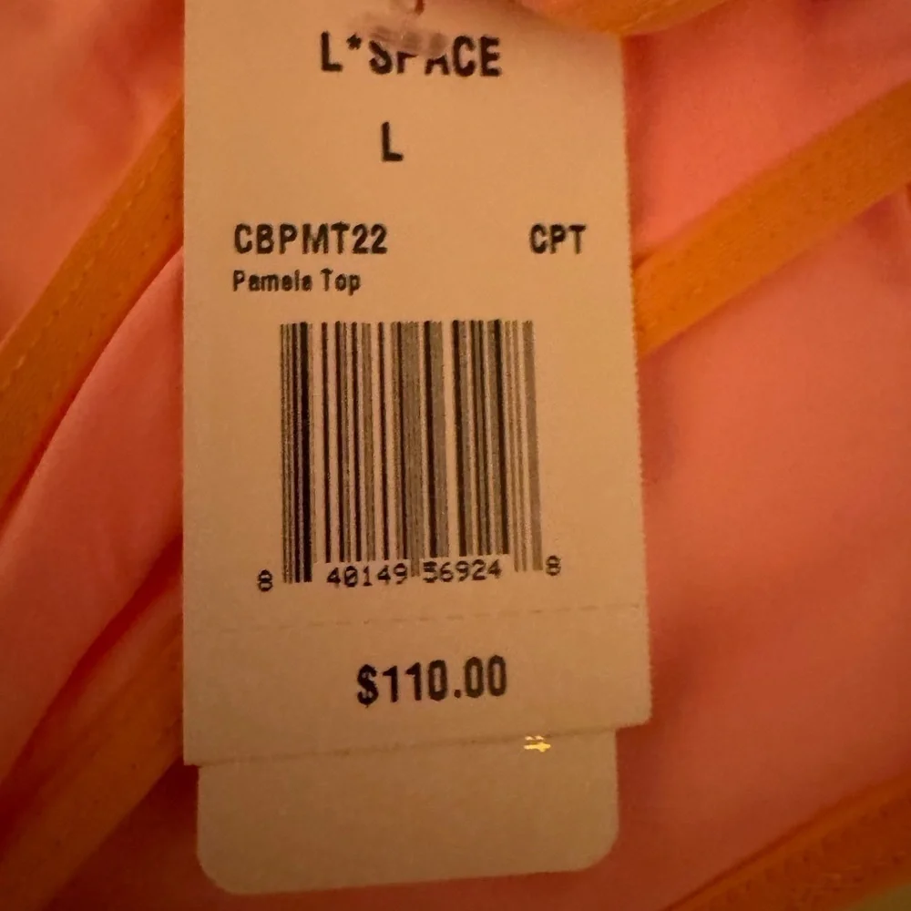 L*Space Pamela Crystal Pink and Tangy Top Style CBPMT22 Size Large NWT